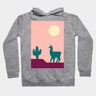 Llama in the cactus desert heat Hoodie